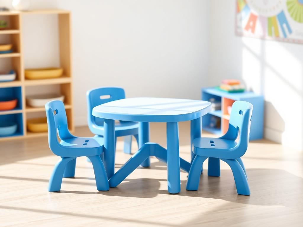 Blue Daycare Table and Chairs