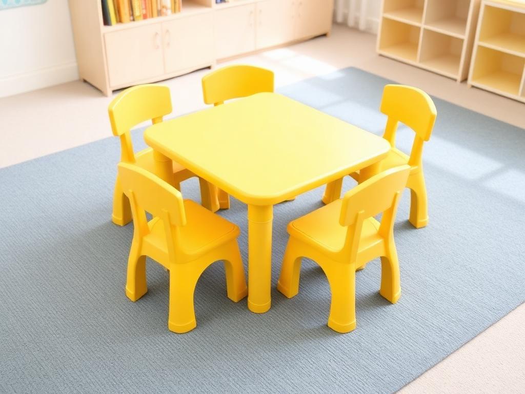 Blue Preschool Table And Chairs
